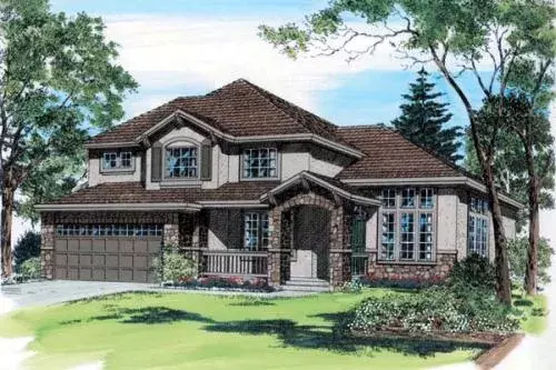 Traditional house plans 46-415 - front exterior, 2,411 sq ft, 4 bed, 2 bath house plans | Monster House Plans