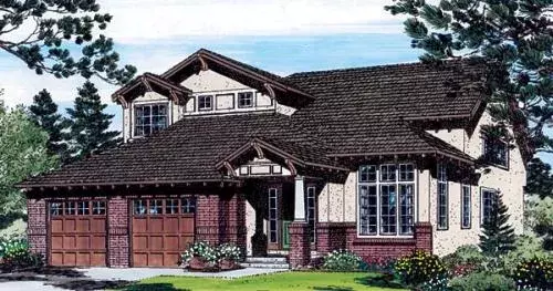 Traditional house plans 46-417 - front exterior, 2,672 sq ft, 4 bed, 3 bath house plans | Monster House Plans