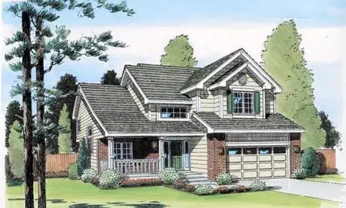 Traditional house plans 46-419 - front exterior, 2,244 sq ft, 3 bed, 2 bath house plans | Monster House Plans