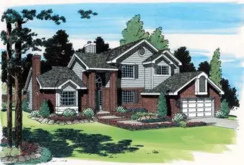 Traditional house plans 46-420 - front exterior, 2,323 sq ft, 4 bed, 3 bath house plans | Monster House Plans