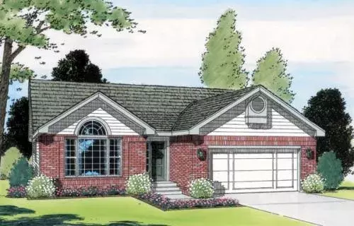 Traditional house plans 46-441 - front exterior, 1,266 sq ft, 3 bed, 2 bath house plans | Monster House Plans