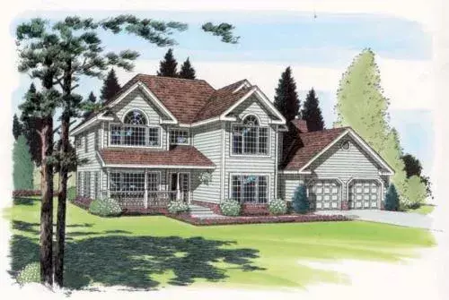 Traditional house plans 46-443 - front exterior, 2,699 sq ft, 4 bed, 3 bath house plans | Monster House Plans