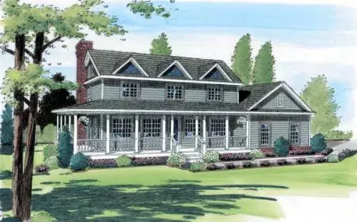 Country house plans 46-446 - front exterior, 2,356 sq ft, 3 bed, 3 bath house plans | Monster House Plans