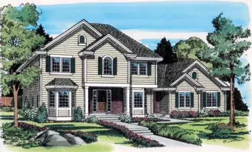Traditional house plans 46-449 - front exterior, 2,540 sq ft, 4 bed, 2 bath house plans | Monster House Plans