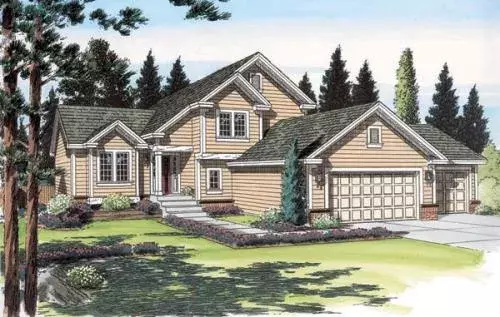 Traditional house plans 46-451 - front exterior, 2,033 sq ft, 4 bed, 3 bath house plans | Monster House Plans