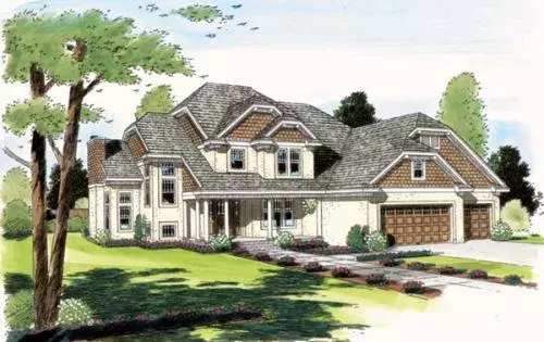 Traditional house plans 46-457 - front exterior, 2,616 sq ft, 3 bed, 3 bath house plans | Monster House Plans