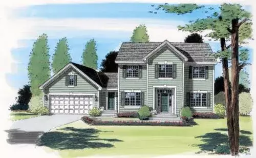 Colonial house plans 46-466 - front exterior, 2,342 sq ft, 4 bed, 2 bath house plans | Monster House Plans
