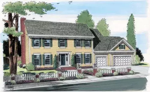 Colonial house plans 46-469 - front exterior, 2,920 sq ft, 4 bed, 2 bath house plans | Monster House Plans