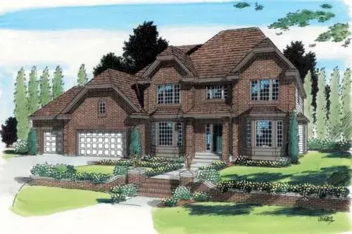 European house plans 46-470 - front exterior, 2,784 sq ft, 3 bed, 3 bath house plans | Monster House Plans