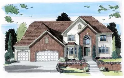 Traditional house plans 46-471 - front exterior, 3,065 sq ft, 4 bed, 2 bath house plans | Monster House Plans