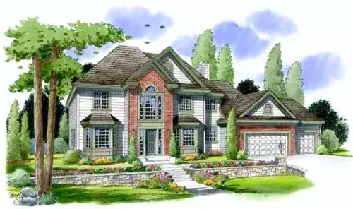 Traditional house plans 46-472 - front exterior, 2,957 sq ft, 4 bed, 2 bath house plans | Monster House Plans