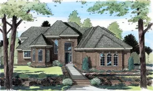 Traditional house plans 46-483 - front exterior, 3,323 sq ft, 4 bed, 3 bath house plans | Monster House Plans