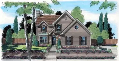 Traditional house plans 46-492 - front exterior, 1,817 sq ft, 3 bed, 2 bath house plans | Monster House Plans