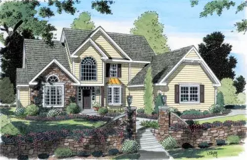 Traditional house plans 46-500 - front exterior, 2,859 sq ft, 4 bed, 2 bath house plans | Monster House Plans
