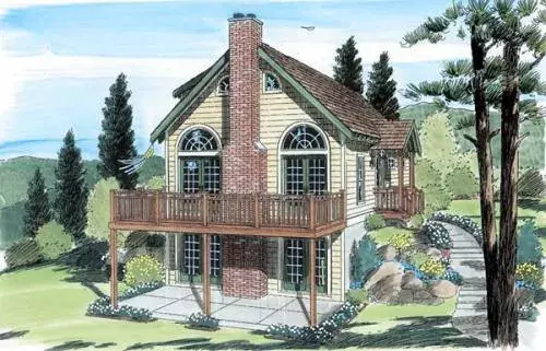 Traditional house plans 46-503 - front exterior, 1,562 sq ft, 3 bed, 2 bath house plans | Monster House Plans