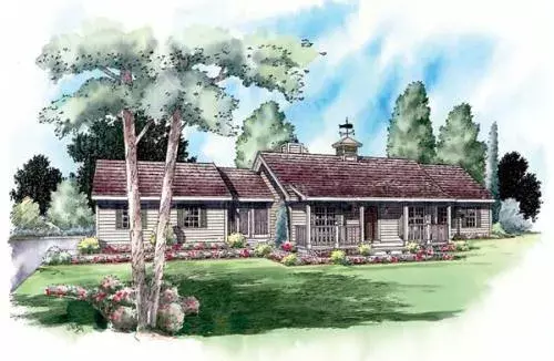 Country house plans 46-506 - front exterior, 1,576 sq ft, 3 bed, 2 bath house plans | Monster House Plans
