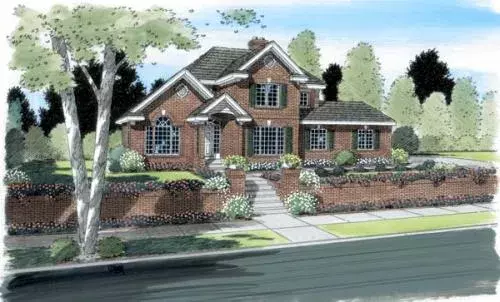 Traditional house plans 46-508 - front exterior, 2,439 sq ft, 4 bed, 3 bath house plans | Monster House Plans