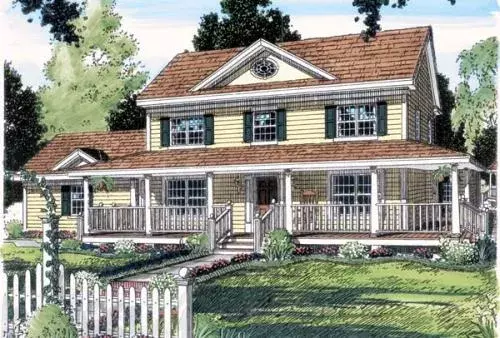 Southern house plans 46-510 - front exterior, 2,269 sq ft, 3 bed, 3 bath house plans | Monster House Plans