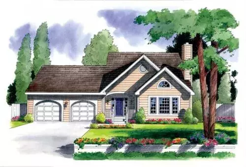Traditional house plans 46-517 - front exterior, 1,741 sq ft, 3 bed, 2 bath house plans | Monster House Plans