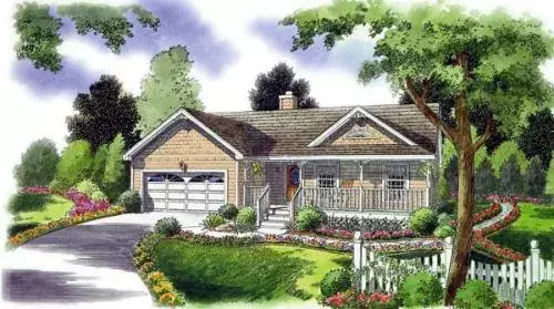Southern house plans 46-518 - front exterior, 1,539 sq ft, 3 bed, 2 bath house plans | Monster House Plans
