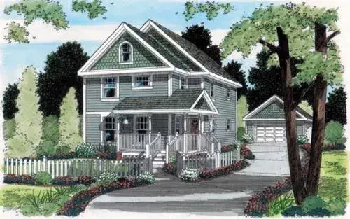 Southern house plans 46-525 - front exterior, 1,663 sq ft, 3 bed, 2 bath house plans | Monster House Plans