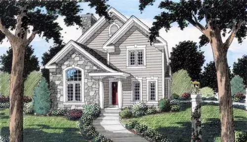 Traditional house plans 46-527 - front exterior, 2,152 sq ft, 3 bed, 2 bath house plans | Monster House Plans