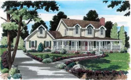 Country house plans 46-530 - front exterior, 2,114 sq ft, 3 bed, 2 bath house plans | Monster House Plans