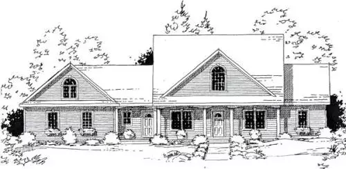 Traditional house plans 46-539 - front exterior, 2,030 sq ft, 3 bed, 2 bath house plans | Monster House Plans