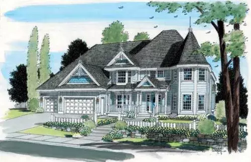 Victorian house plans 46-546 - front exterior, 4,836 sq ft, 5 bed, 2 bath house plans | Monster House Plans