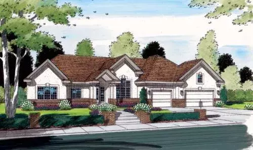 Traditional house plans 46-548 - front exterior, 4,064 sq ft, 4 bed, 3 bath house plans | Monster House Plans