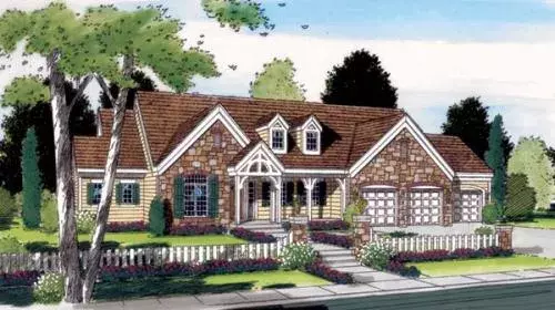 Traditional house plans 46-549 - front exterior, 3,947 sq ft, 4 bed, 2 bath house plans | Monster House Plans