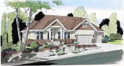 Traditional house plans 46-550 - front exterior, 2,930 sq ft, 3 bed, 3 bath house plans | Monster House Plans