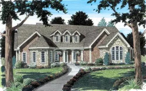 Traditional house plans 46-552 - front exterior, 2,179 sq ft, 3 bed, 2 bath house plans | Monster House Plans