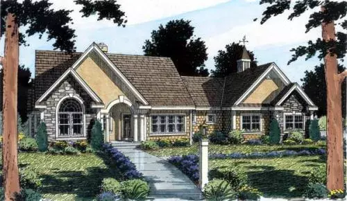 Traditional house plans 46-553 - front exterior, 2,614 sq ft, 3 bed, 2 bath house plans | Monster House Plans
