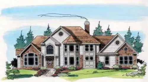 Traditional house plans 46-559 - front exterior, 4,054 sq ft, 4 bed, 3 bath house plans | Monster House Plans