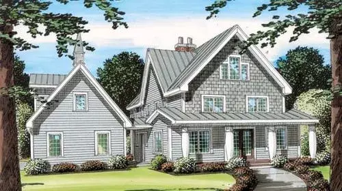 Country house plans 46-563 - front exterior, 2,877 sq ft, 4 bed, 2 bath house plans | Monster House Plans