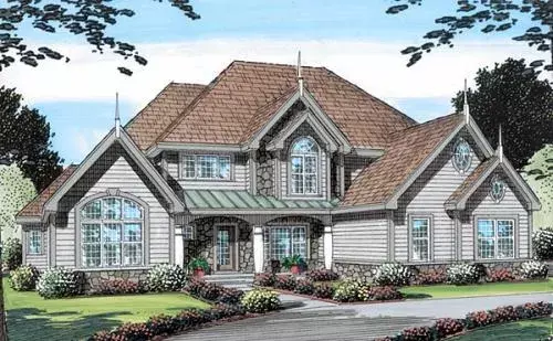 Traditional house plans 46-564 - front exterior, 3,122 sq ft, 4 bed, 3 bath house plans | Monster House Plans