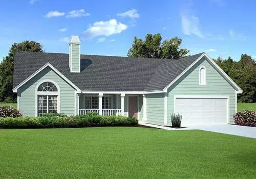 Traditional house plans 46-595 - front exterior, 1,831 sq ft, 3 bed, 2 bath house plans | Monster House Plans