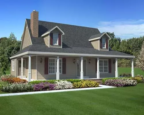 Country house plans 46-616 - front exterior, 1,560 sq ft, 3 bed, 2 bath house plans | Monster House Plans
