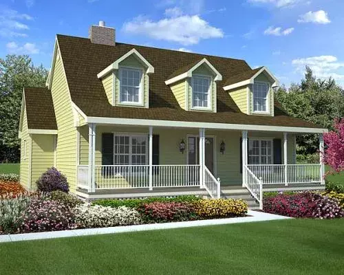 Country house plans 46-617 - front exterior, 1,560 sq ft, 3 bed, 2 bath house plans | Monster House Plans