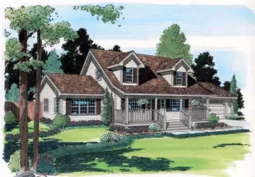 Traditional house plans 46-635 - front exterior, 1,712 sq ft, 3 bed, 2 bath house plans | Monster House Plans