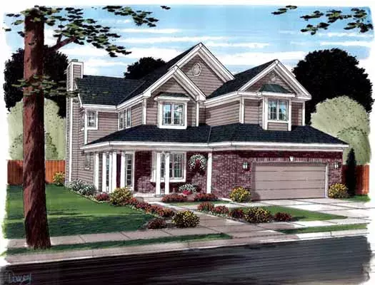 Traditional house plans 46-748 - front exterior, 2,233 sq ft, 3 bed, 2 bath house plans | Monster House Plans
