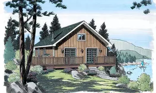 Traditional house plans 46-754 - front exterior, 972 sq ft, 3 bed, 1 bath house plans | Monster House Plans