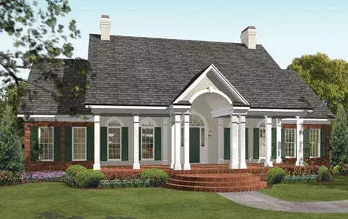 Southern house plans 47-104 - front exterior, 2,085 sq ft, 3 bed, 2 bath house plans | Monster House Plans