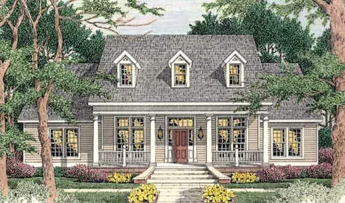 Country house plans 47-107 - front exterior, 3,593 sq ft, 6 bed, 4 bath house plans | Monster House Plans