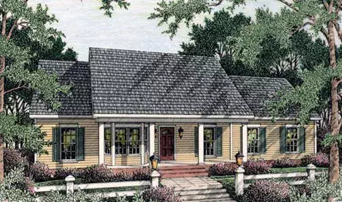 Country house plans 47-112 - front exterior, 1,695 sq ft, 3 bed, 2 bath house plans | Monster House Plans