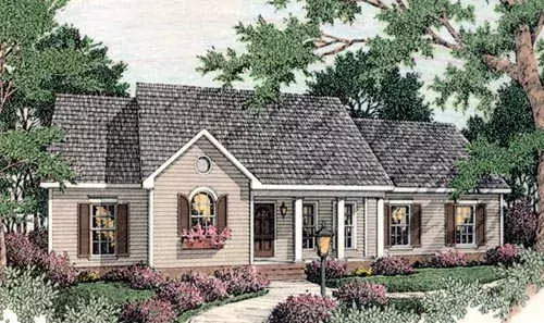 Country house plans 47-113 - front exterior, 1,745 sq ft, 3 bed, 2 bath house plans | Monster House Plans