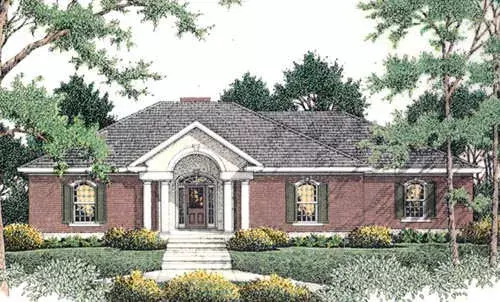 Traditional house plans 47-117 - front exterior, 2,062 sq ft, 3 bed, 2 bath house plans | Monster House Plans