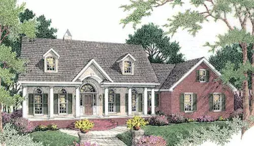 Southern house plans 47-119 - front exterior, 2,373 sq ft, 3 bed, 2 bath house plans | Monster House Plans