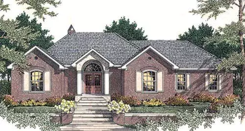 Traditional house plans 47-121 - front exterior, 2,339 sq ft, 3 bed, 2 bath house plans | Monster House Plans